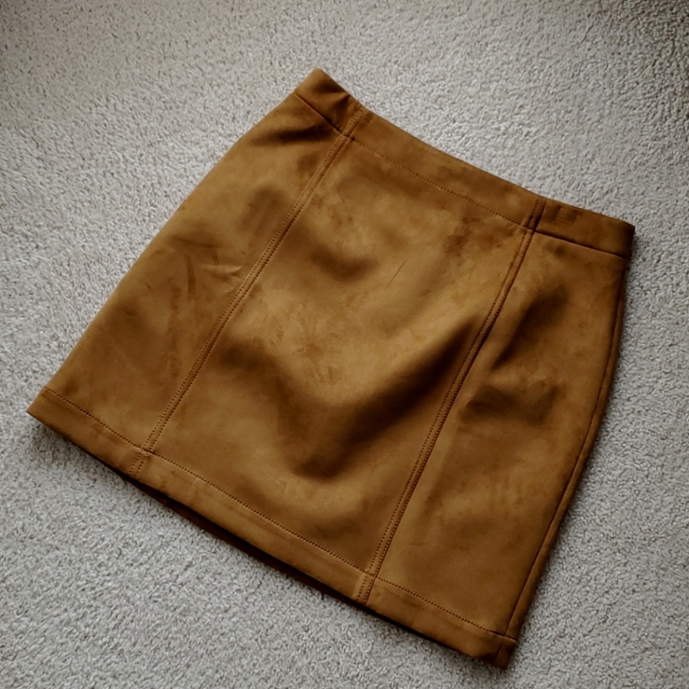 Ann Taylor faux suede mini skirt